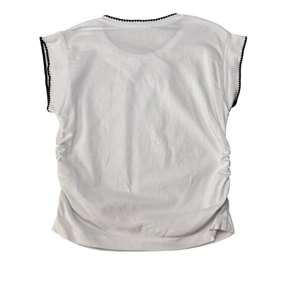 Madewell White Muscle Tee XS NWT | Cotton TENCEL Cap Sleeve Contrast Trim - Picture 7 of 9